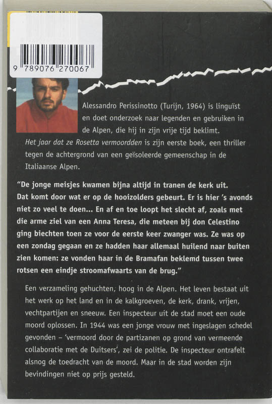 Achterkant van Het jaar dat ze Rosetta vermoordden