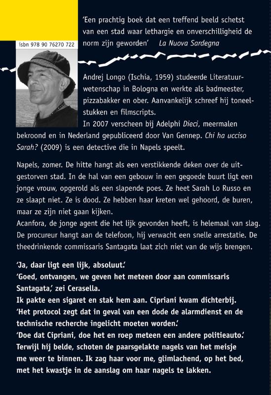 Achterkant van Wie heeft Sarah vermoord?