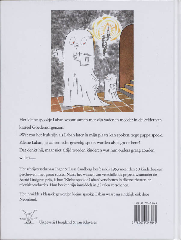 Achterkant van Het kleine spookje Laban