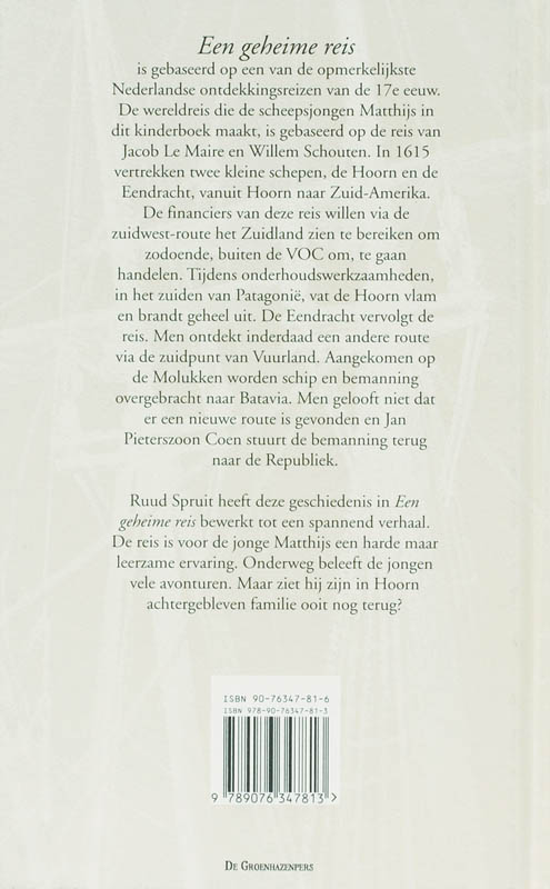 Achterkant van De geheime reis