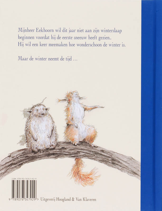 Achterkant van Mijnheer Eekhoorn en de eerste sneeuw
