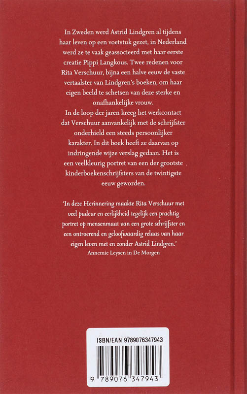 Achterkant van Astrid Lindgren