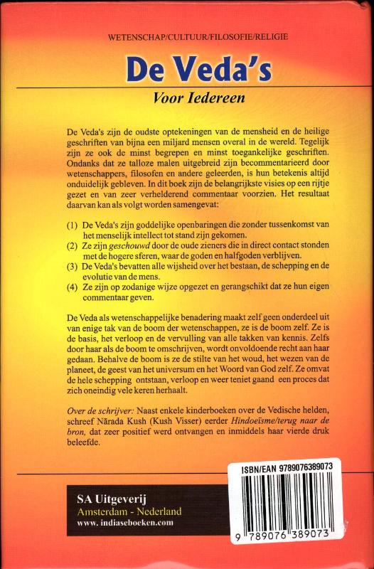 Achterkant van De Veda's voor iedereen