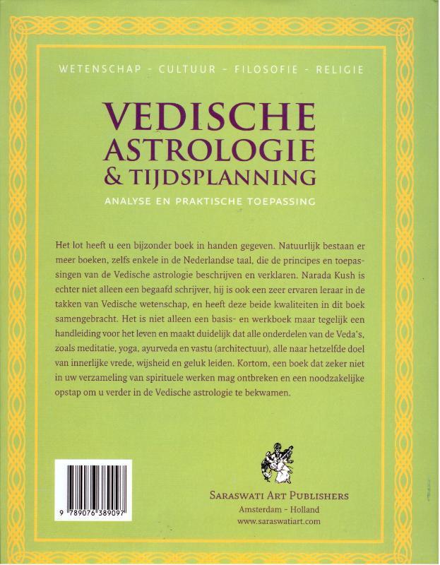 Achterkant van Vedische astrologie & tijdsplanning