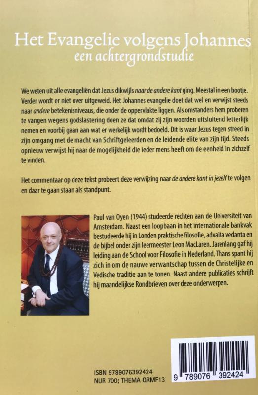 Achterkant van Het evangelie volgens Johannes