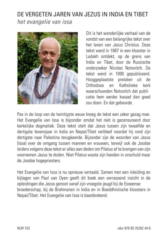 Achterkant van Het Evangelie van Issa