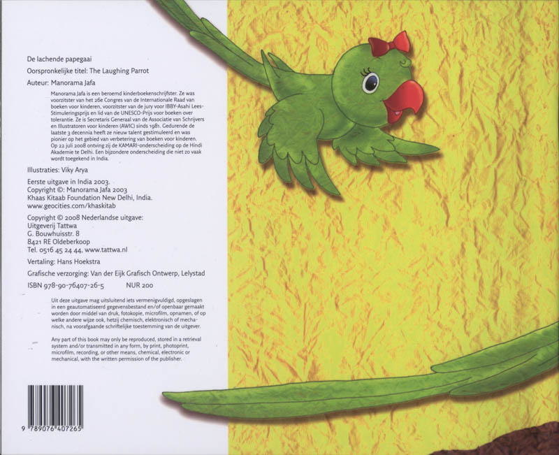 Achterkant van De Lachende Papegaai