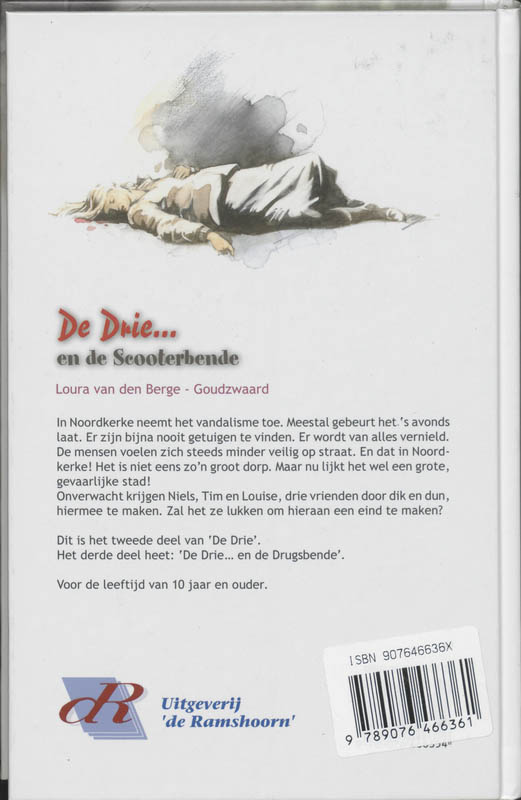 Achterkant van De Drie ... en de Scooterbende