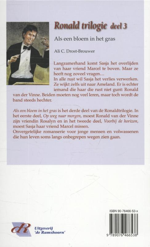Achterkant van 3 Als een bloem in het gras