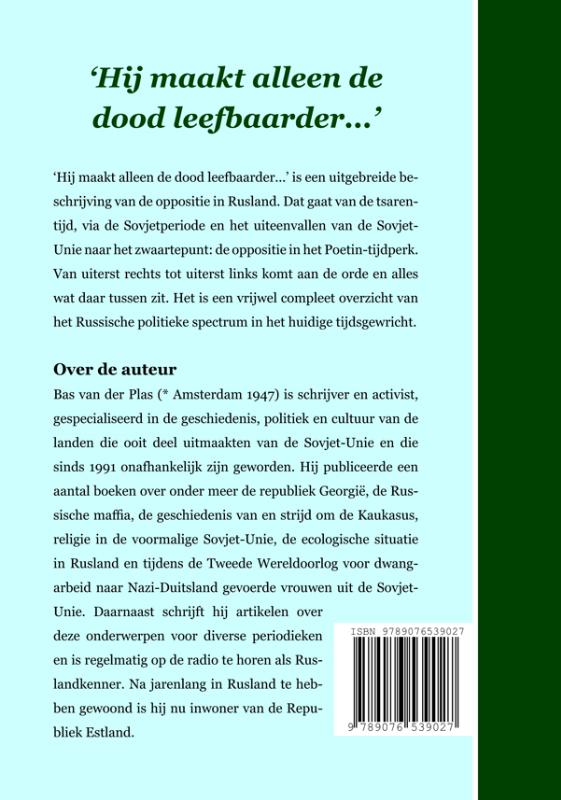 Achterkant van Hij maakt alleen de dood leefbaarder