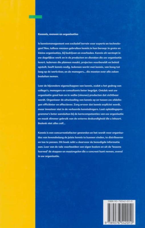 Achterkant van Kennis, mensen en organisaties