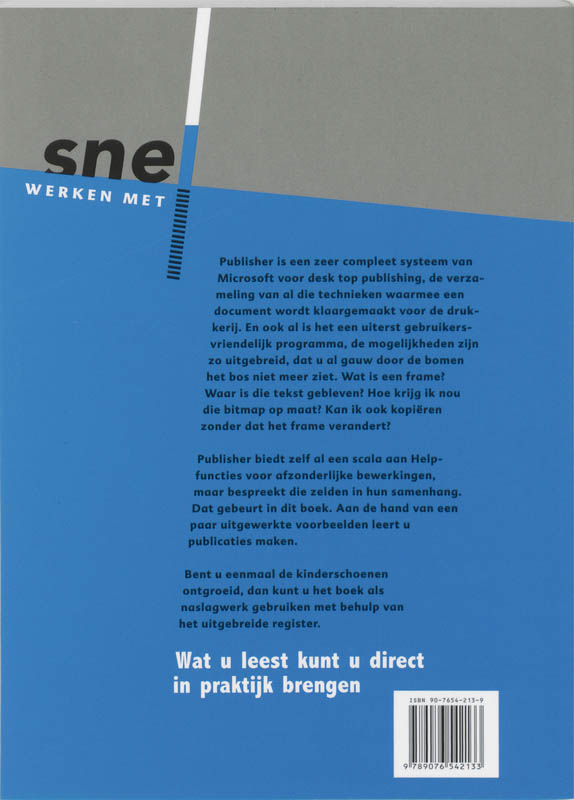 Achterkant van Snel werken met Publisher 2000