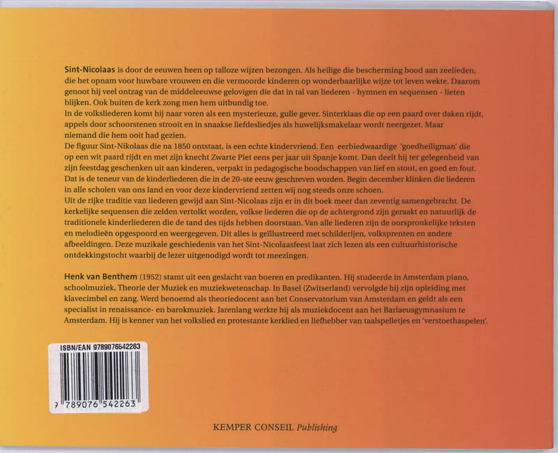 Achterkant van Sint-Nicolaasliederen