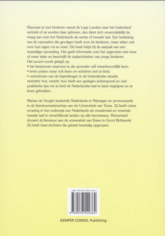 Achterkant van Moeders taal, vaders taal
