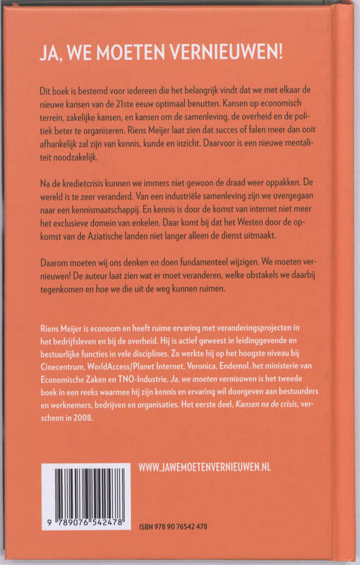 Achterkant van Ja. wij moeten vernieuwen!