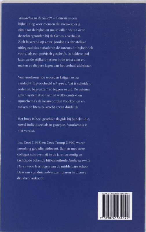 Achterkant van Wandelen in de schrift