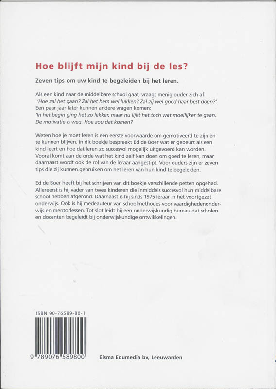 Achterkant van Hoe blijft mijn kind bij de les?