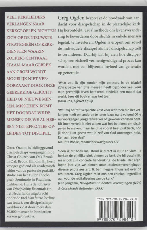 Achterkant van Discipelschap met impact