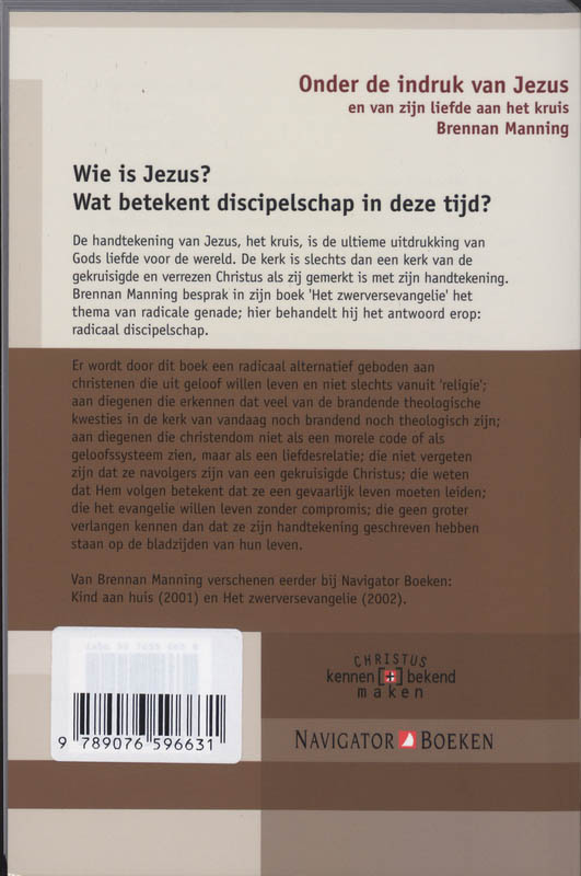 Achterkant van Onder de indruk van Jezus