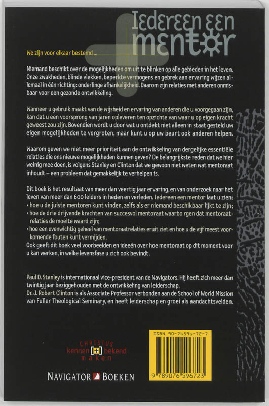 Achterkant van Iedereen een mentor