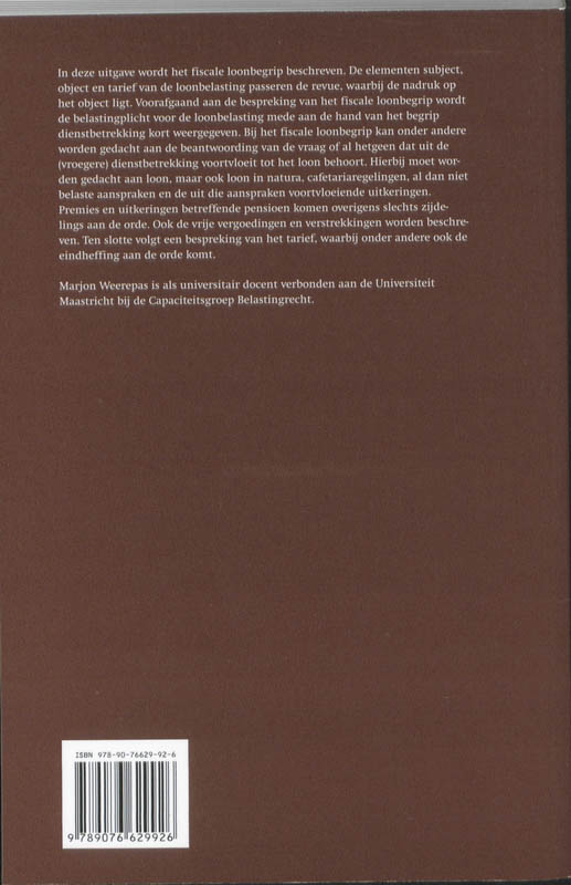 Achterkant van Het fiscale loonbegrip