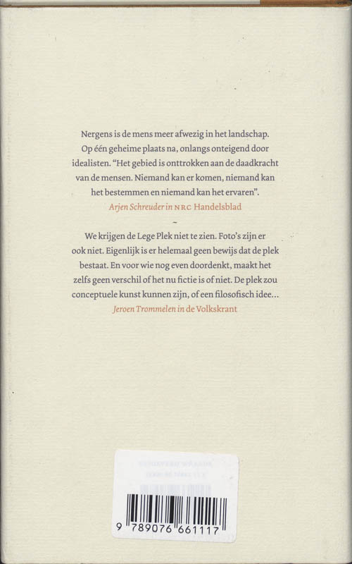 Achterkant van Dagboek van een lege plek