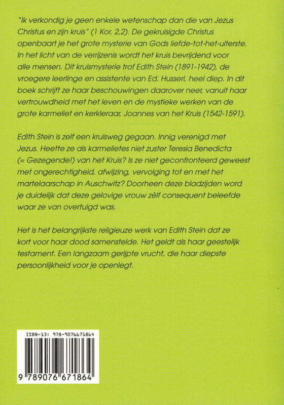 Achterkant van Wetenschap van het kruis