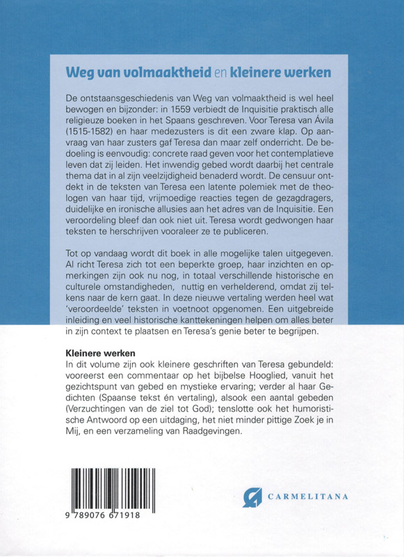 Achterkant van Weg van volmaaktheid en kleinere werken