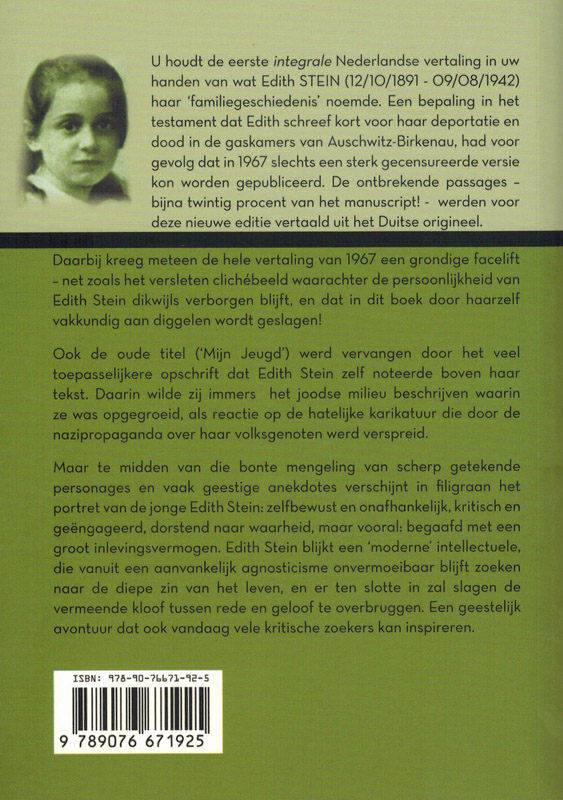 Achterkant van Uit het leven van een Joodse familie