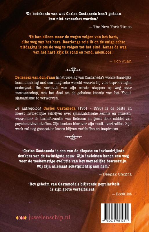 Achterkant van De lessen van Don Juan