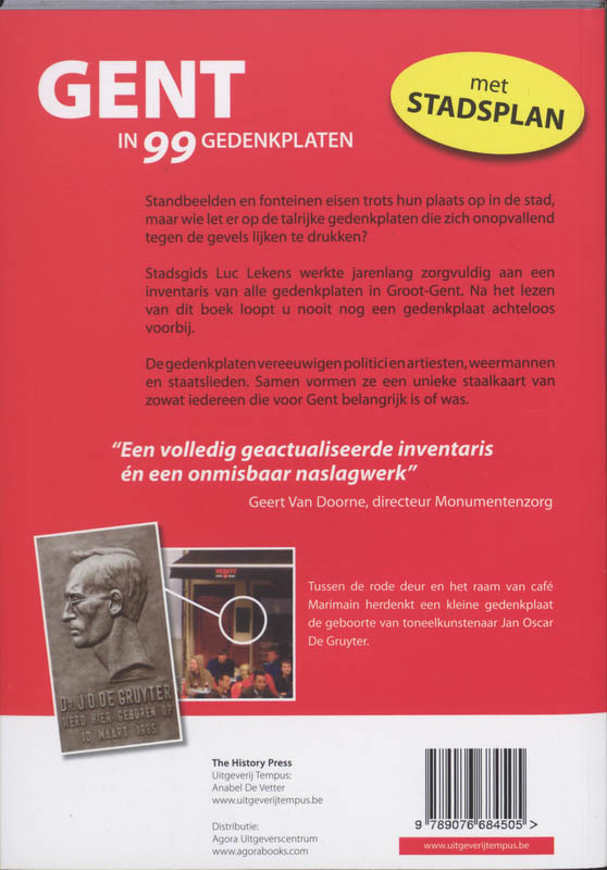 Achterkant van Gent in 99 gedenkplaten