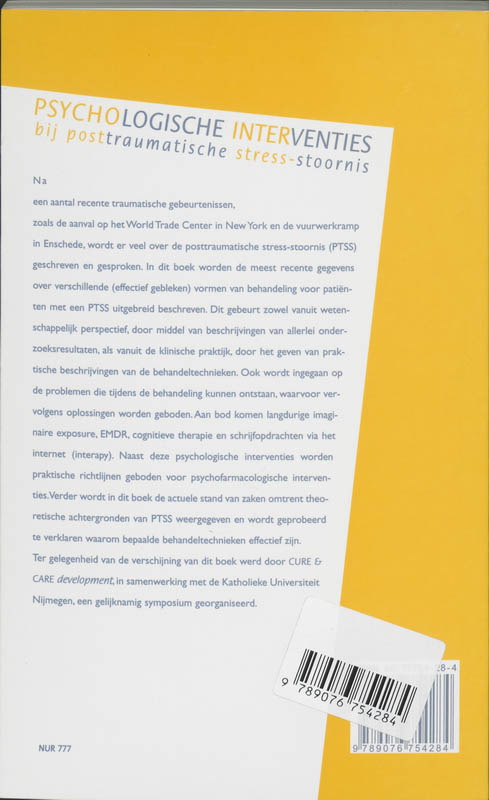 Achterkant van Psychologische interventies bij posttraumatische stressstoornis