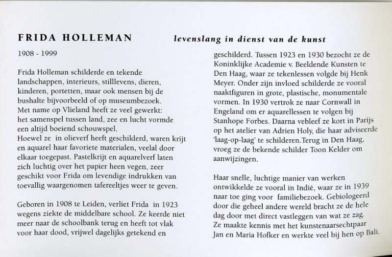 Achterkant van Frida Holleman, aquarellen
