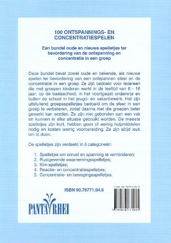 Achterkant van 100 ontspannings- en concentratiespelen