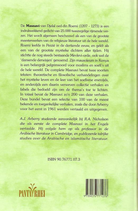 Achterkant van 100 verhalen uit de Masnavi