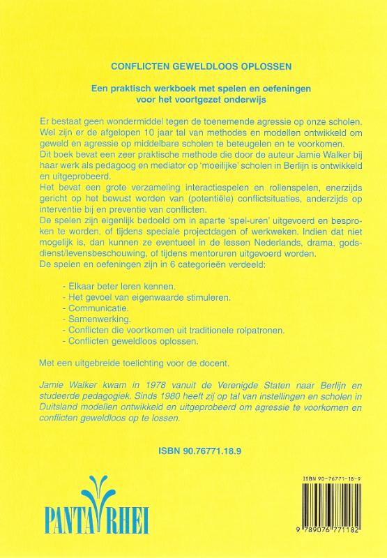 Achterkant van Conflicten geweldloos oplossen