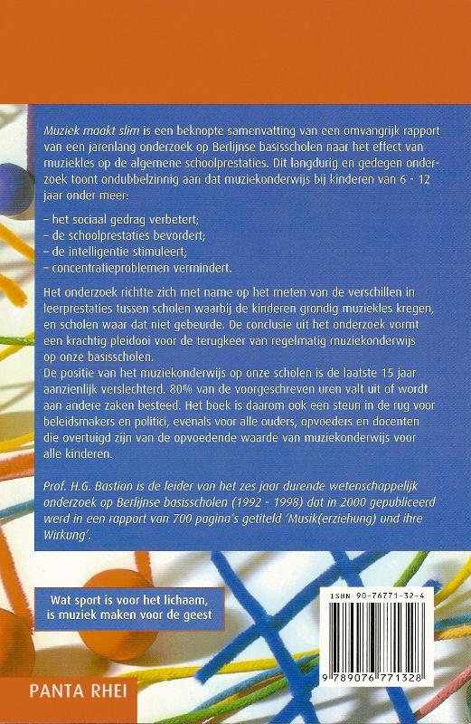 Achterkant van Muziek maakt slim