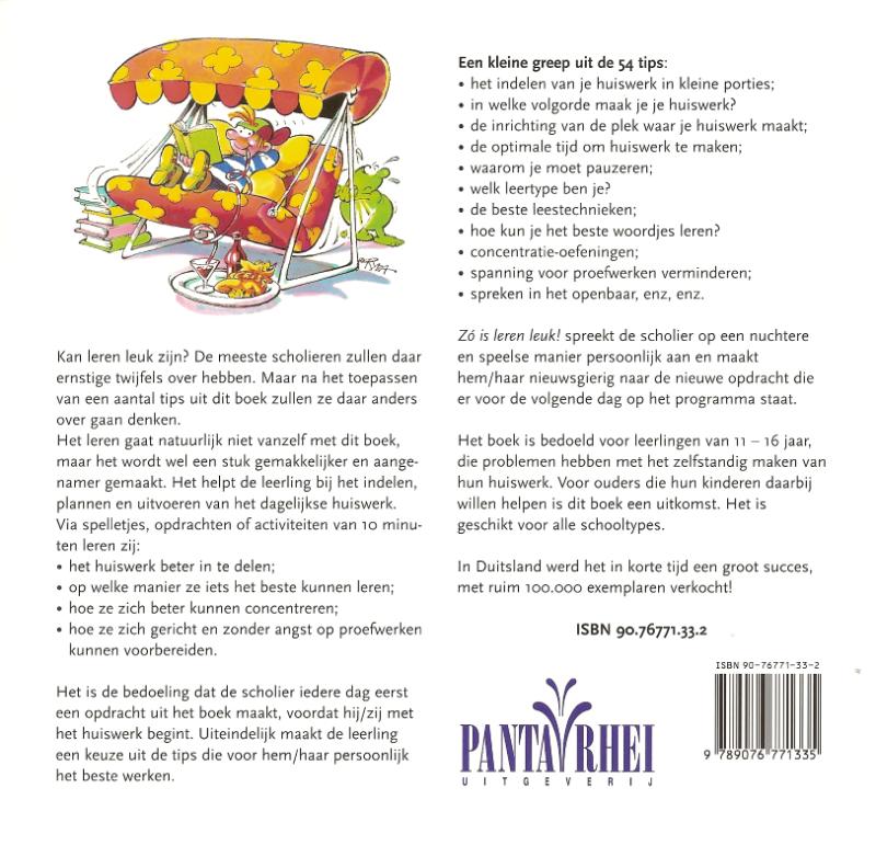 Achterkant van Zo is leren leuk!