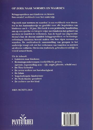 Achterkant van Op zoek naar normen en waarden