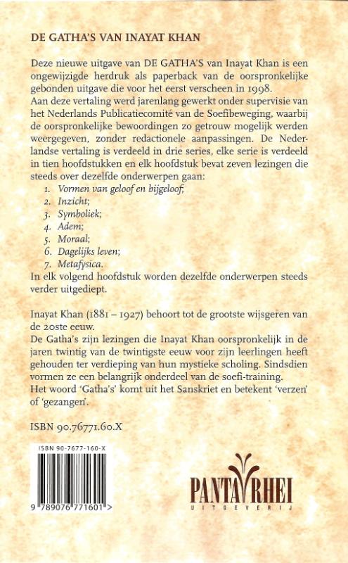 Achterkant van De Gatha's