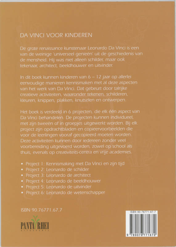 Achterkant van Da Vinci voor kinderen