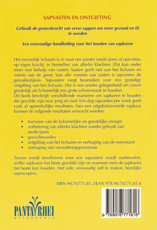 Achterkant van Sapvasten en ontgifting