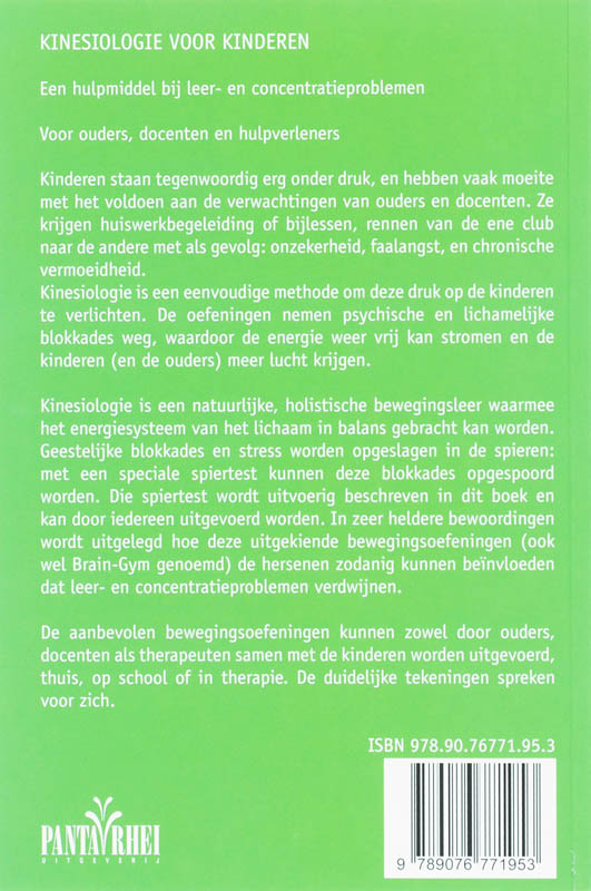 Achterkant van Kinesiologie voor kinderen