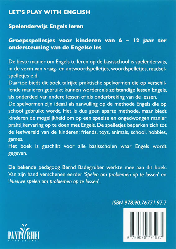 Achterkant van Let's play with English