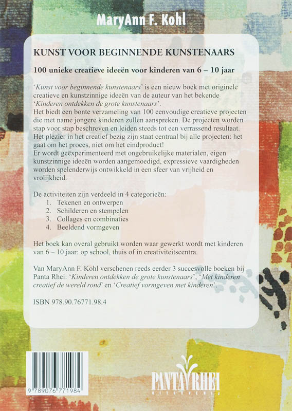 Achterkant van Kunst voor beginnende kunstenaars