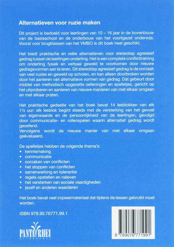 Achterkant van Alternatieven voor ruzie maken
