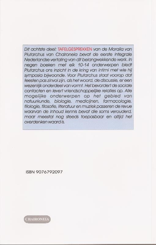 Achterkant van 8 Tafelgesprekken