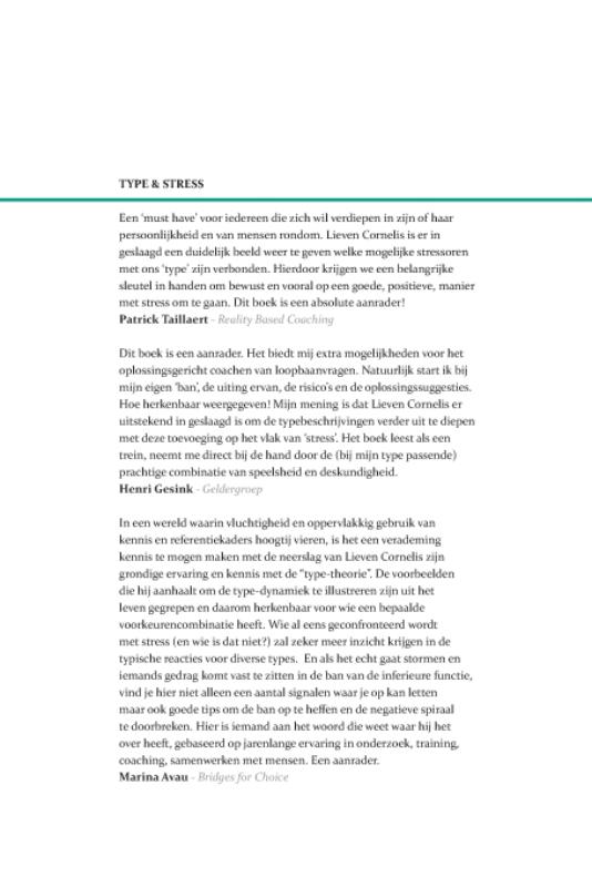 Achterkant van Type en stress