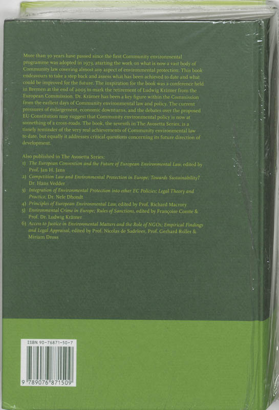 Achterkant van Reflections on 30 Years of EU Environmental Law