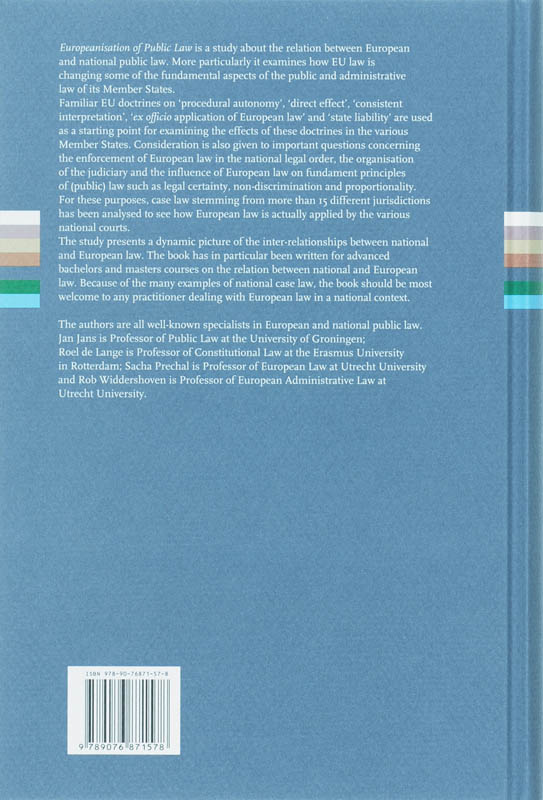 Achterkant van Europeanisation of Public Law